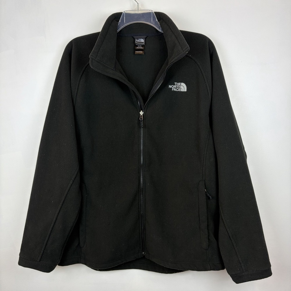 The North Face Thick Fleece Jacket Mens XL Full Zip Black Casual Warm Casual
